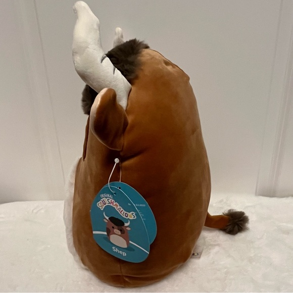 Squishmallow Shep Brown Bull 🐮, Nose Ring, Buffalo Ox Cow Clover, 11” New - Picture 3 of 9